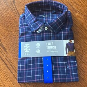 IZOD Men's Blue Plaid Shirt
